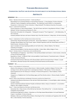 TOWARDS RECONCILIATION ABSTRACTS