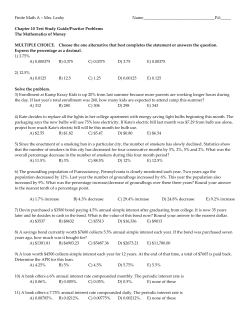 FA Chapter 10 Test Study Guide