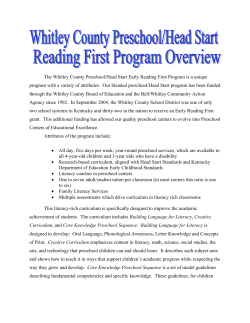 The Whitley County Preschool/Head Start Early Reading First