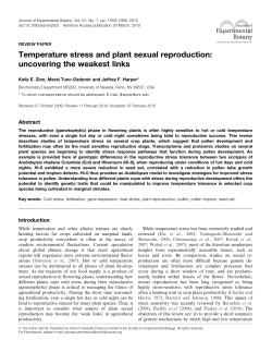 Temperature stress and plant sexual reproduction