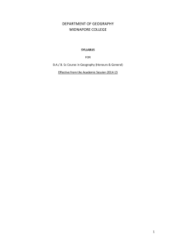 DEPARTMENT OF GEOGRAPHY MIDNAPORE COLLEGE