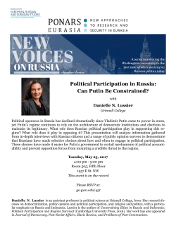 Political Participation in Russia: Can Putin Be Constrained?