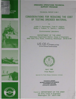 TR D-90-7 "Considerations for reducing the cost of testing dredged