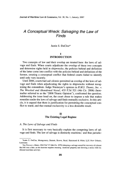 A Conceptual Wreck: Salvaging the Law of Finds