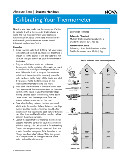 Calibrating Your Thermometer