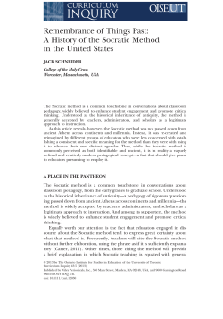 A History of the Socratic Method in the United States