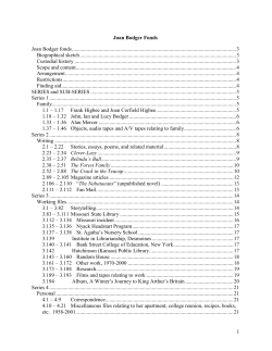 joan bodger fonds - Toronto Public Library