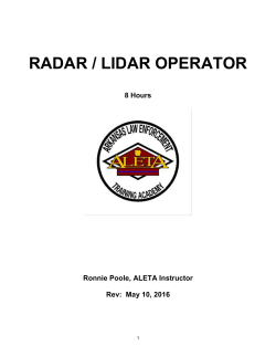 RADAR/LIDAR Operator`s