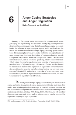 Anger Coping Strategies and Anger Regulation