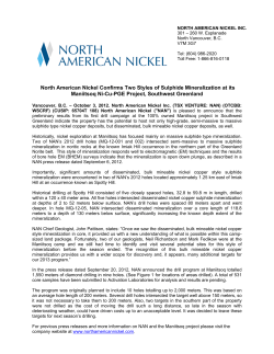 North American Nickel Confirms Two Styles of Sulphide