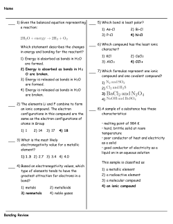 Bonding Review Given in Class Teacher Version with answer key