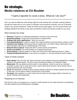Media Relations Info Sheet