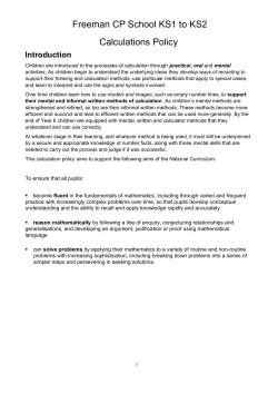 FCPS Pyramid Calculations Policy