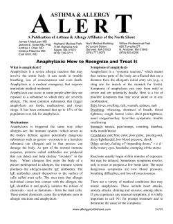 Anaphylaxis - Asthma and Allergy Affiliates