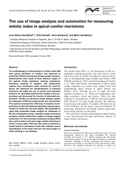 The use of image analysis and automation for