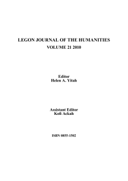 legon journal of the humanities - College of Humanities
