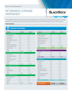 retirement expense worksheet