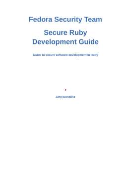 Secure Ruby Development Guide - Guide to secure software