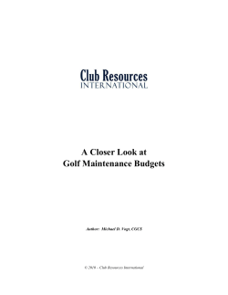 A Closer Look at Golf Maintenance Budgets