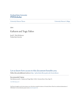 Katharsis and Tragic Pathos - PDXScholar