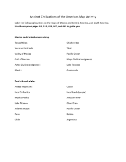 Ancient Civilizations of the Americas Map Activity