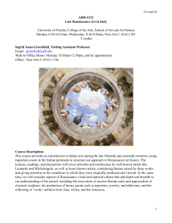ARH 4312 - Late Renaissance Art in Italy