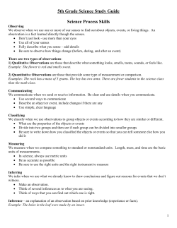 5th Grade Science Study Guide Science Process Skills