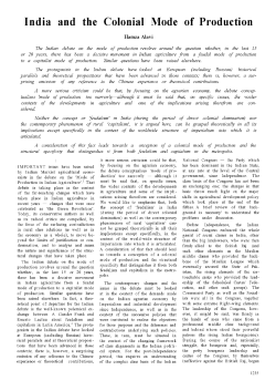 India and the Colonial Mode of Production