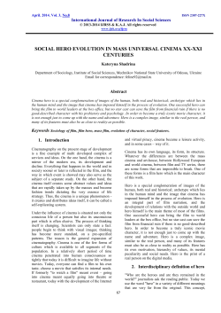 SOCIAL HERO EVOLUTION IN MASS UNIVERSAL CINEMA XX