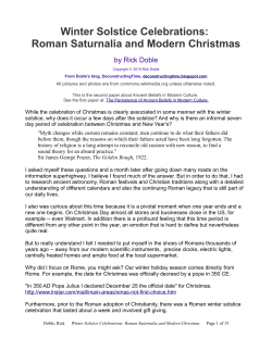 Roman Saturnalia and Modern Christmas