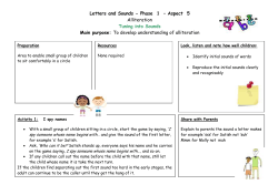 Letters and Sounds - Phase 1 &ndash; Aspect 5 Alliteration Tuning into