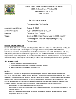 Job Announcement: Conservation Technician