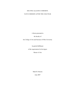 SOLVING ALLIANCE COHESION - OhioLINK Electronic Theses and