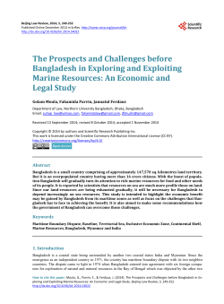 The Prospects and Challenges before Bangladesh in Exploring and