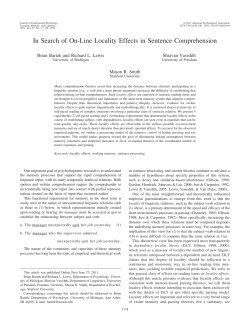 In Search of On-Line Locality Effects in Sentence Comprehension
