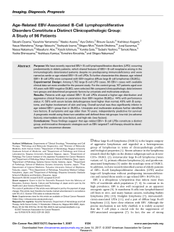 Age-Related EBV-Associated B-Cell Lymphoproliferative Disorders