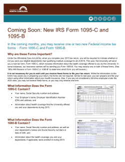 Coming Soon: New IRS Form 1095-C and 1095-B