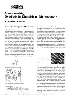 Nanochemistry : Synthesis in Diminishing Dimensions **