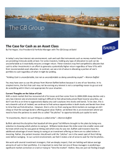 The Case for Cash as an Asset Class