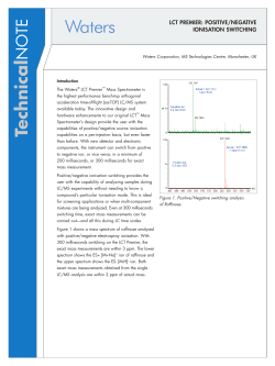 LCT Premier: Positive/Negative Ionisation Switching