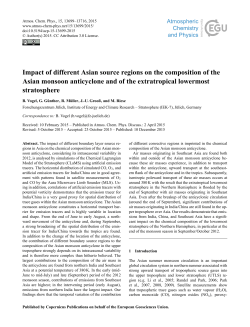 Impact of different Asian source regions on the composition of the
