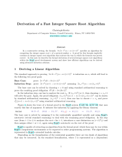 Derivation of a Fast Integer Square Root Algorithm