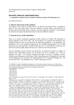 Security interest and insolvency &ndash; A comparative analysis between