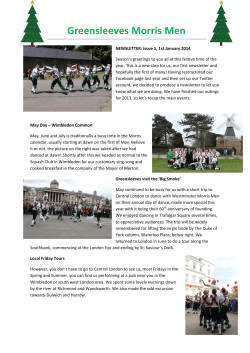Newsletter 1 - Greensleeves Morris Men
