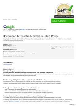 Movement Across the Membrane: Red Rover