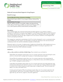 Assisted Living - Neighborhood Health Plan of Rhode Island