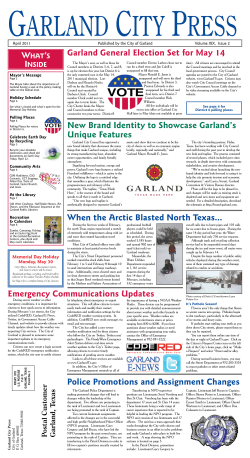 Garland General Election Set for May 14 When the Arctic Blasted