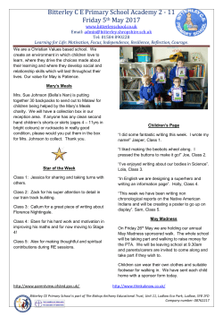 Newsletter Friday 5th May 2017