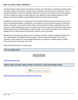 How to create a Quiz in Moodle 2.