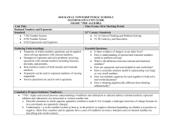 Pre-Algebra Grade 7 - Rockaway Township School District